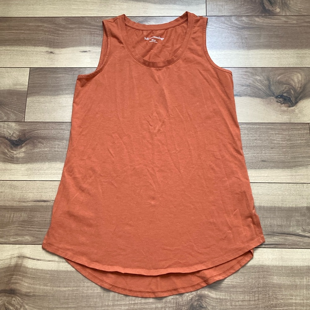 Soft Surroundings Hi-Lo Orange Tank Top. Size XS
